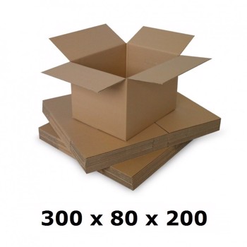 Cutie carton 300x80x200, natur, 3 starturi CO3, 435 g/mp