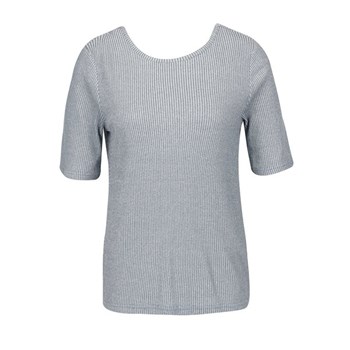 Tricou albastru prafuit din jerseu VERO MODA Kaitlyn cu detaliu incrucisat