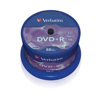 Mediu stocare Verbatim DVD+R 4.7GB 16x Matt Silver spindle 50 buc