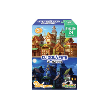 Puzzle / Mini Puzzle cu doua fete Noriel - Zi, Noapte, 24 piese