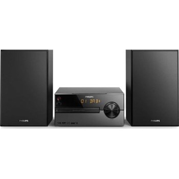 Microsistem muzical Philips BTB2515/12, 15 W, Radio, DAB/DAB+, Bluetooth, Woofer, Display, Sistem de boxe Bass Reflex, Negru