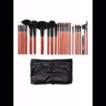 Set 28 pensule negru&cherry, cu husa