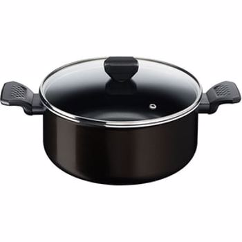 Oala cu capac TEFAL Simply Clean B5674653, 4.5l, 24cm, aluminiu, negru