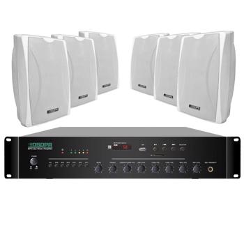 Sistem de sonorizare sala fitness ambiental, 120W, P.A, Alb