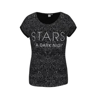 Tricou negru cu imprimeu s.Oliver
