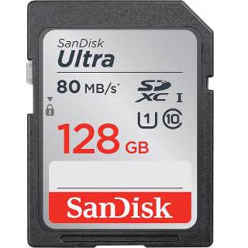 Card de memorie SanDisk SDXC Ultra, 100 MB/s, 128 GB