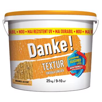Tencuiala decorativa Danke Textur, aspect structurat, orange, interior/exterior, 25 kg