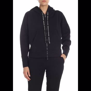 Moncler Sweatshirt In Black With Branded Drawstrings 8460900 V8037 999 Culoarea Black BM6931658