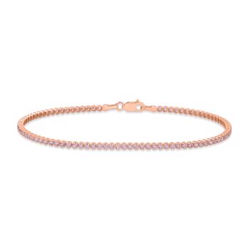 Bratara tennis din aur roz de 14K