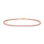Bratara tennis din aur roz de 14K
