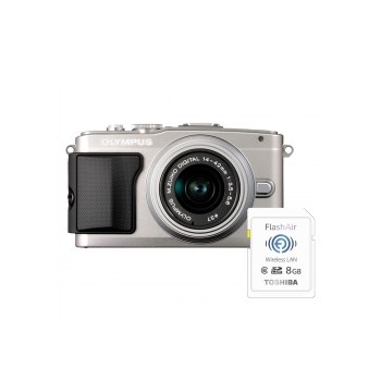 Aparat foto Mirrorless Olympus E-PL5 argintiu + Obiectiv M.ZUIKO Digital 14-42mm f/3.5-5.6 II R argintiu
