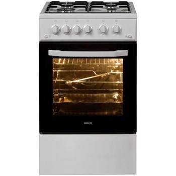 Aragaz Beko CSG52111DW, 4 Arzatoare, Gaz, Grill, Rotisor, 50 cm, Alb