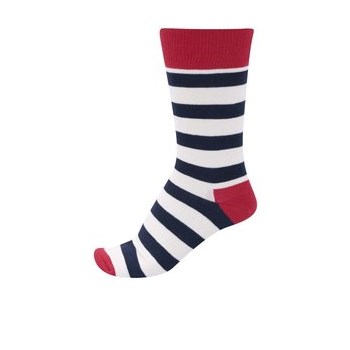 Sosete rosu, alb si negru in dungi Happy Socks Stripe