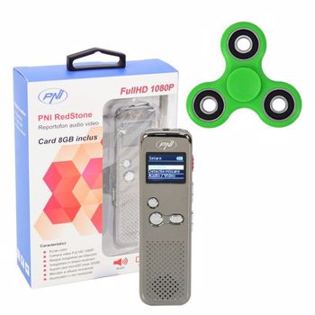 Reportofon audio video PNI RedStone 1080P card 8GB plus Cadou PNI Speedy Green culoare verde pni-av1080spg