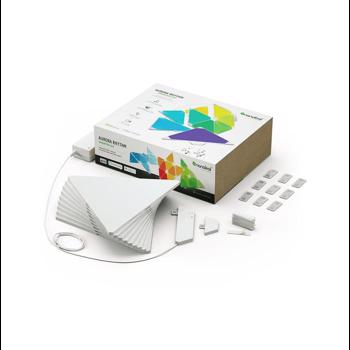 Kit panouri luminoase modulare inteligente Nanoleaf Aurora Rhythm, cu senzor muzica, LED RGBW, Wi-Fi, compatibil iOS/Android , 9 panouri