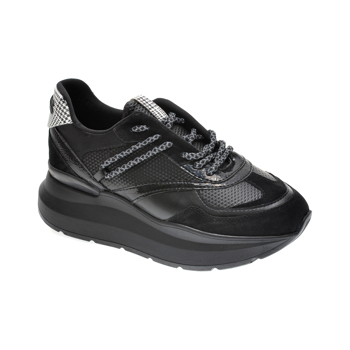 Pantofi sport RADIKAL negri, 2794, din piele ecologica si material textil