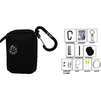 Pasionat de camping si pescuit? Kit survival 12 in1