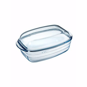 Vas termorezistent capac,Ocuisine, 40490, 6.5 L, sticla termorezistenta, Incolor