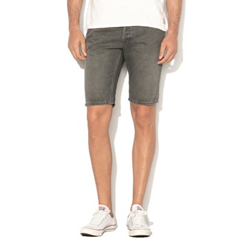 Bermude regular fit gri din denim Irick