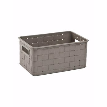 Cutie depozitare S cu manere NUANCE CURVER, 6 L, 28.2 x 18.5 x 13.1 cm, plastic, Maro