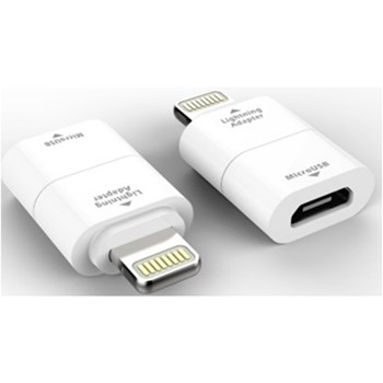 Accesoriu Kit Adaptor incarcare microUSB - Lightning MILIADPWH White