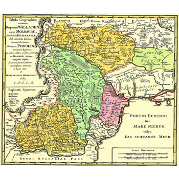 Harta Moldova, Valahia si Basarabia 1769