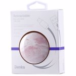 Cablu Lightning retractabil Benks D28 0.9 m Rose Gold