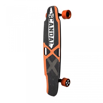 Skateboard electric Scandal, 2 Motoare X 300W, acumulator LG 18650 Lithium, 42V 4400mAH, autonomie 20 - 23km, portocaliu
