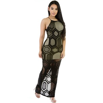 Z505-1 Rochie de seara, lunga, cu model dantelat