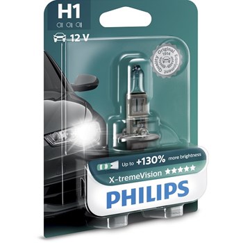 Bec auto far halogen PHILIPS H1 X-treme Vision+130%, 12V, 55W, P14.s, blister 1 bucata