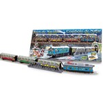 Trenulet electric Christmas cu lumina, pod si tunel