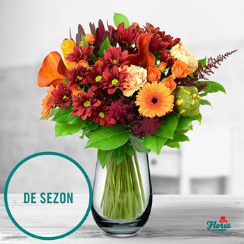 Buchet cu crizanteme si cale