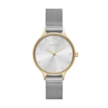 Skagen Ceas argintiu cu auriu Anita