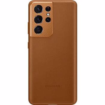 Carcasa Leather Cover pentru SAMSUNG Galaxy S21 Ultra, EF-VG998LAEGWW, piele naturala, maro