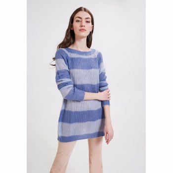 Pulover din amestec de mohair, cu model in dungi