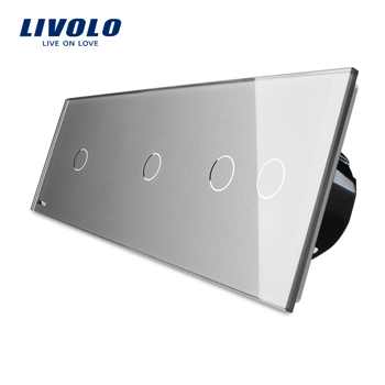 Intrerupator cu touch simplu+simplu+dublu LIVOLO din sticla Gri vl-c701/701/702-15