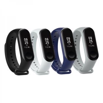 Set 4 curele din silicon pentru bratara smart Xiaomi Mi Band 3/4 negru alb gri albastru
