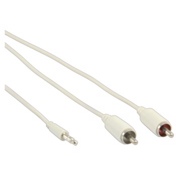 Cablu Audio, Jack Stereo 3.5 mm Tata - 2 X RCA 600Tata, 1.00 M Alb