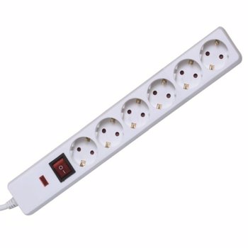 Cablu prelungitor 6 prize protectie copii camera 3500W 1.5m alb Home NVT06K/WH