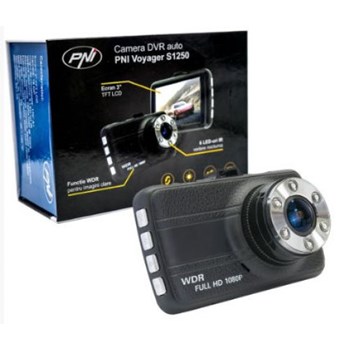 Camera auto PNI Voyager S1250 , cu DVR, Full HD 1080p, LCD 3", G-senzor, Card microSD 16Gb inclus