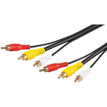 Cablu audio 3x RCA tata - 3x RCA tata 15m, Goobay
