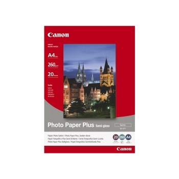 Resigilat: Canon Photo Paper Plus Semi-Gloss Satin A4 20 coli 260g/mp (CANSG201A4)