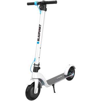Trotineta electrica Blaupunkt ESC808EDITION, viteza max. 25 km/h (3 viteze), autonomie max. 20 km, pliabila, motor 350W, cruise control, roti 8.5 inch cu camera, geanta transport inclusa, alb