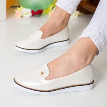 Pantofi dama Sandover albi comozi