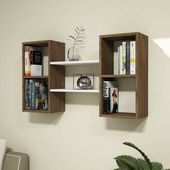 Raft de perete Puqa Design, 835PUQ1603, pal melaminat, 60 x 105 x 20 cm