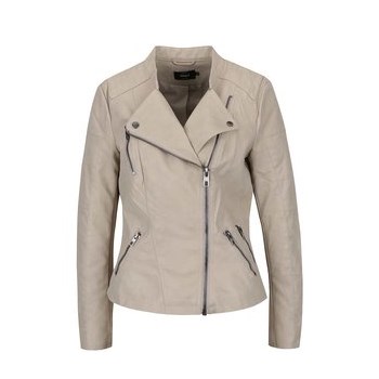 Jacheta biker bej din piele sintetica ONLY Biker