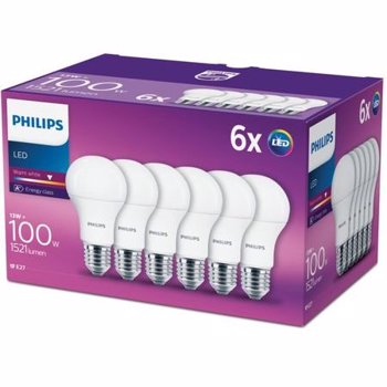 Set 6 becuri LED Philips E27 13W 100W 1521 lm A lumina calda 8718696586273