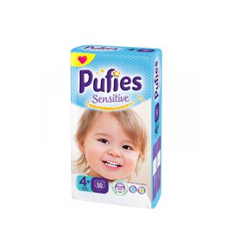 Scutece / Scutece Pufies Sensitive Nr. 4+, 9-16 kg, 50 buc