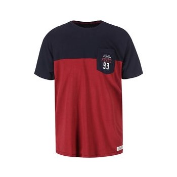 Tricou rosu-albastru cu buzunar la piept Jacks