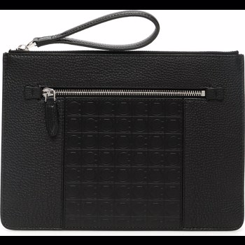 Salvatore Ferragamo Firenze Leather Clutch Culoarea NERO